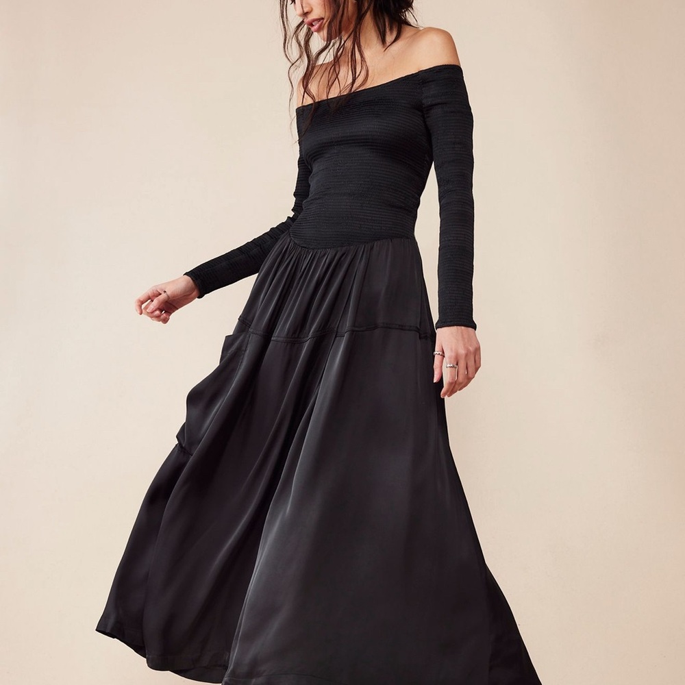 Free People Elegant Black Maxi Dress